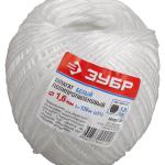 Шпагат 130 м,d=1,6 мм, 22 кгс, 1,0 ктекс, белый, полипропиленовый, ЗУБР 50100-130